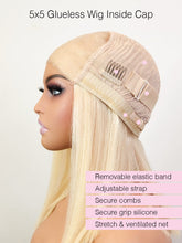 Brooklyn Hair Small Knots 5x5 HD Pre Cut Lace Glueless Wig Platinum Blonde Straight 24-26" Bob Style 24-26" / Platinum Blonde